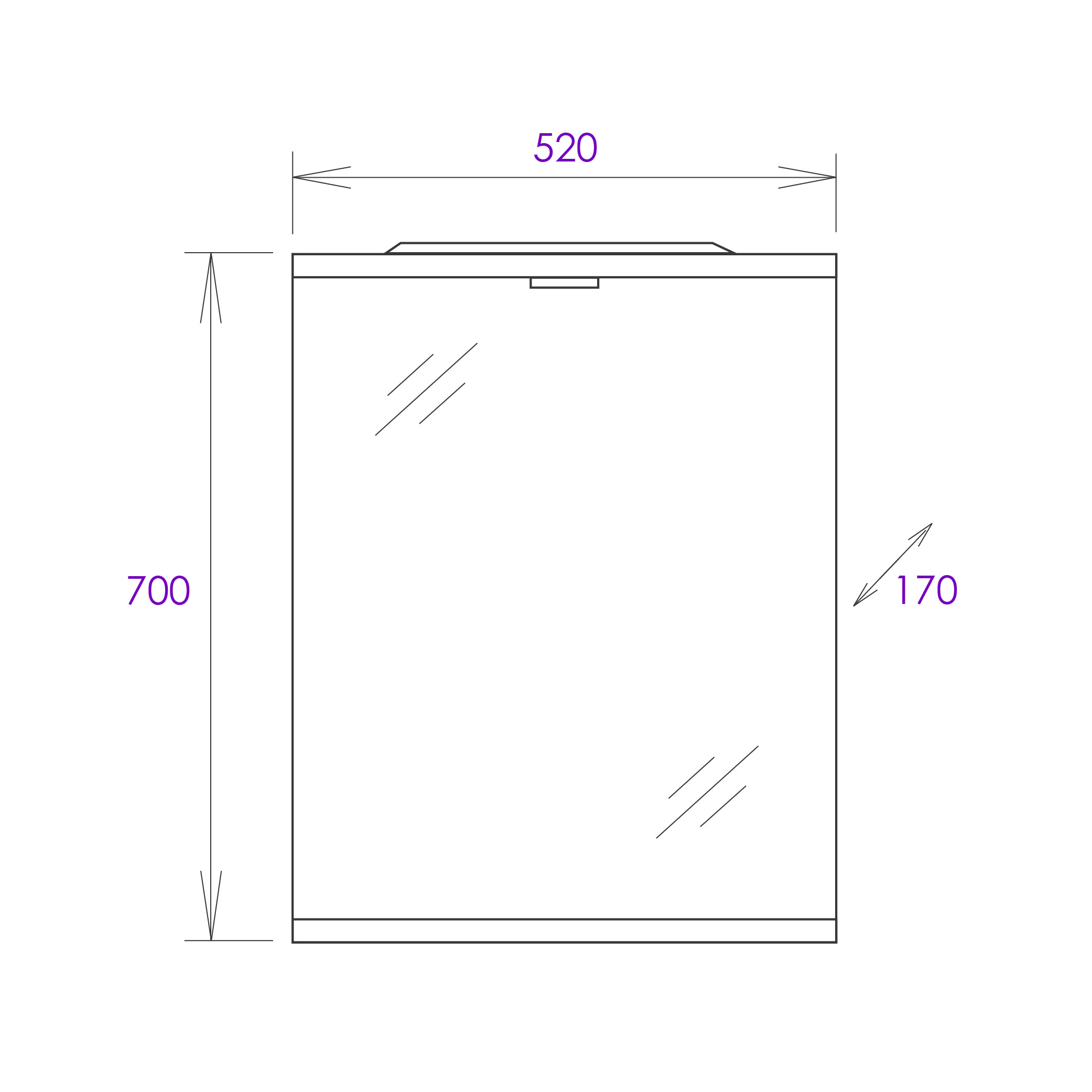 Зеркало Onika Омега 52 белое, с подсветкой