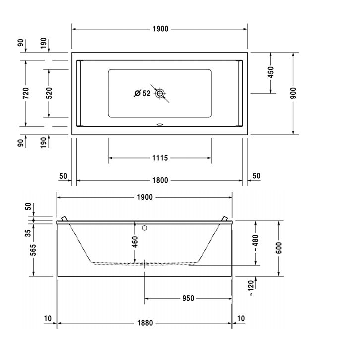 DURAVIT Ножки для ванн и душевых поддонов с боковой длиной> 1000 мм, артикул 790100000000000