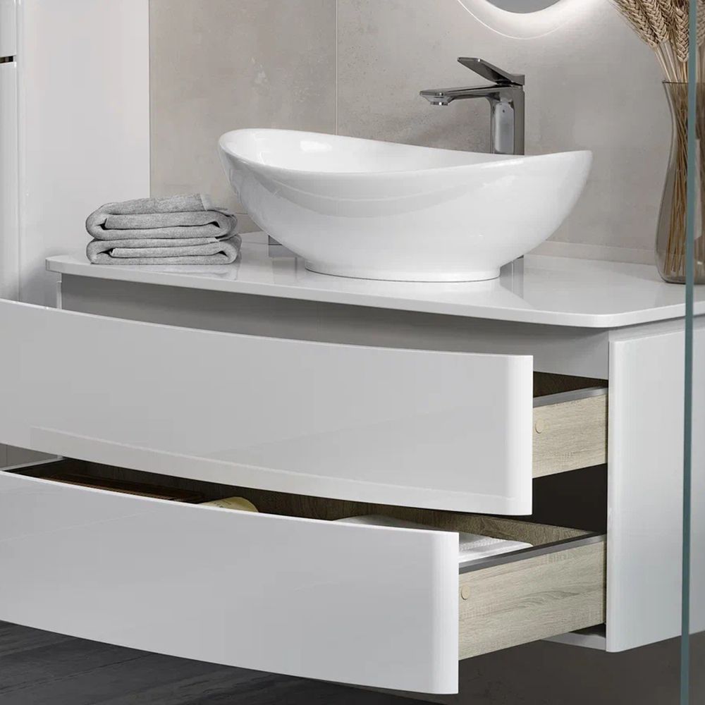 Тумба под раковину подвесная Velvex Luna tp.LUN.100.2Y, 100 см, артикул tp.LUN.100.2Y