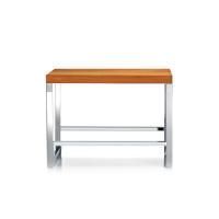 Decor Walther Wood SO Скамейка с полкой 60x30x44см, цвет: сталь полированная / светлый бук ЗАКАЗ ПО ЗАПРОСУ