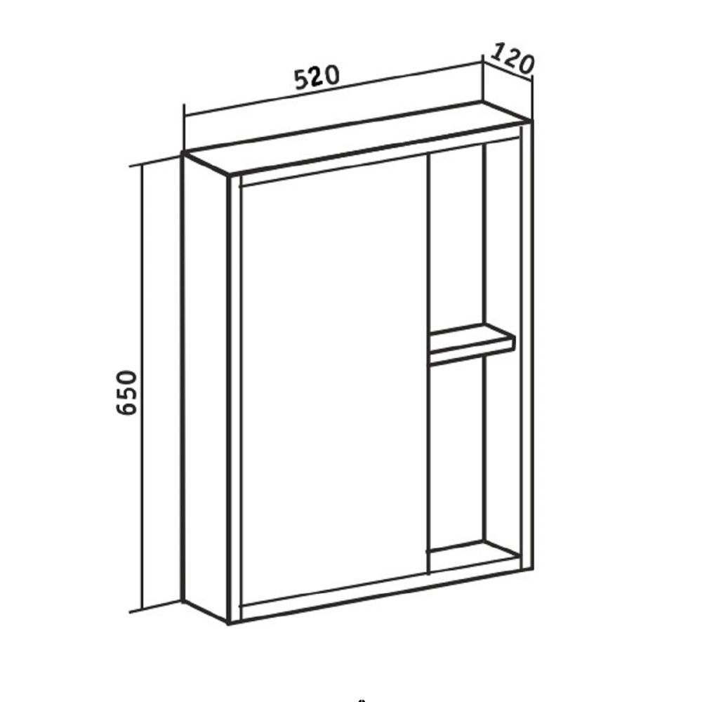 Зеркальный шкаф Runo универсальный Эко 52 (УТ000001833), артикул УТ000001833