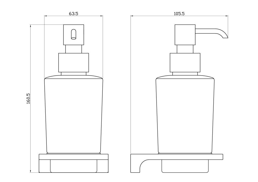 Дозатор мыла WONZON & WOGHAND ECLIPSE, Темный графит (WW-9133-BGM)