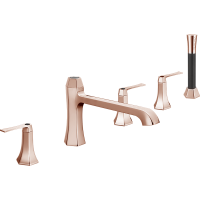 CISAL Cherie Смеситель на борт ванны на 5 отверстий,излив 210 мм, цвет золото розовое/черный матовый