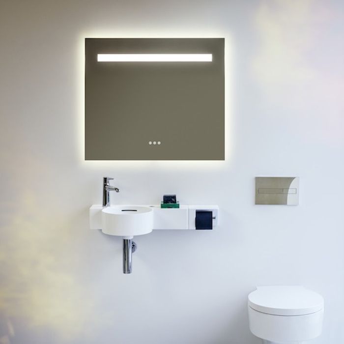 Laufen VAL Раковина-мини полка справа 550x315x115 мм с 1 отв. под смеситель, подрезаемая до 430 мм,, цвет: белый (без полотенцедержателя) Laufen VAL Раковина-мини полка справа 550x315x115 мм с 1 отв. под смеситель, подрезаемая до 430 мм,, цвет: белый (без полотенцедержателя)