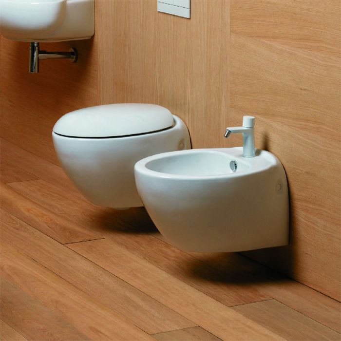 AZZURRA CLAS+ Биде подвесное 56x38.5см c 1 отверстием, c креплением KIT 2000 CF, цвет белый матовый