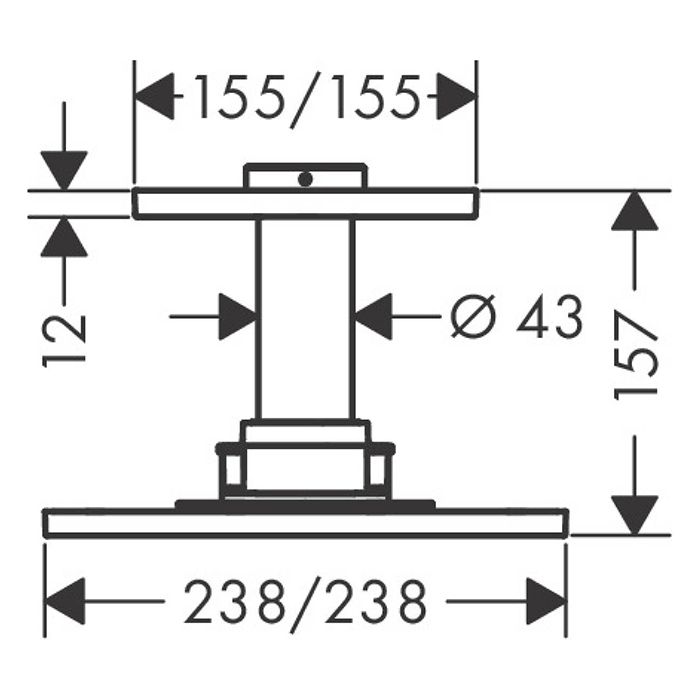 AX ShowerSolution Верхний душ, 250x250мм, 2jet, с  держателем 100мм, потолочный монтаж, цвет: хром AX ShowerSolution Верхний душ, 250x250мм, 2jet, с  держателем 100мм, потолочный монтаж, цвет: хром