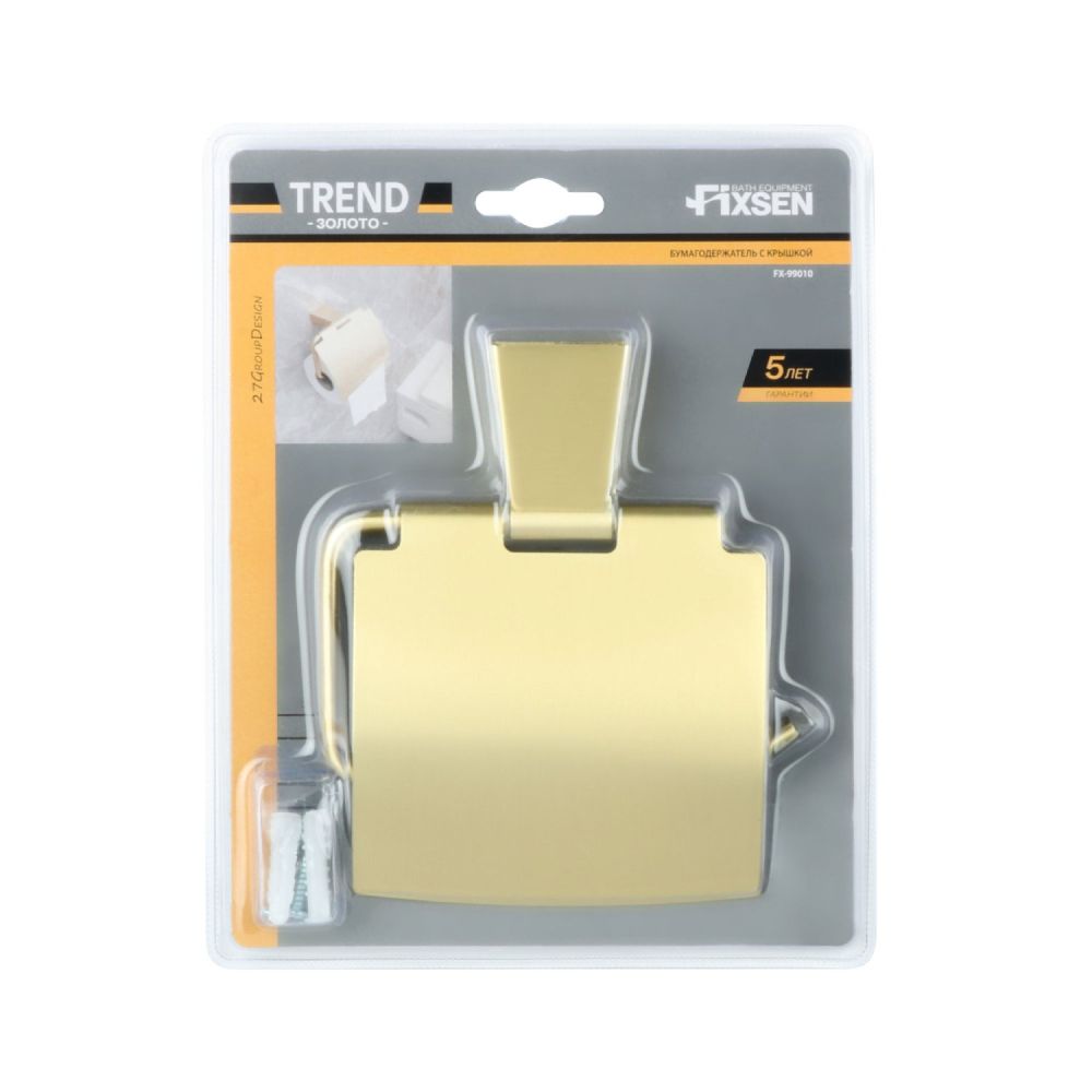 Держатель для туалетной бумаги FIXSEN TREND GOLD FX-99010, матовое золото, артикул FX-99010