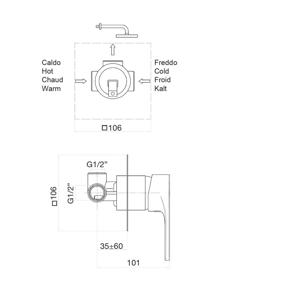Смеситель для душа Fiore KERA 88NN7515, черный, артикул 88NN7515