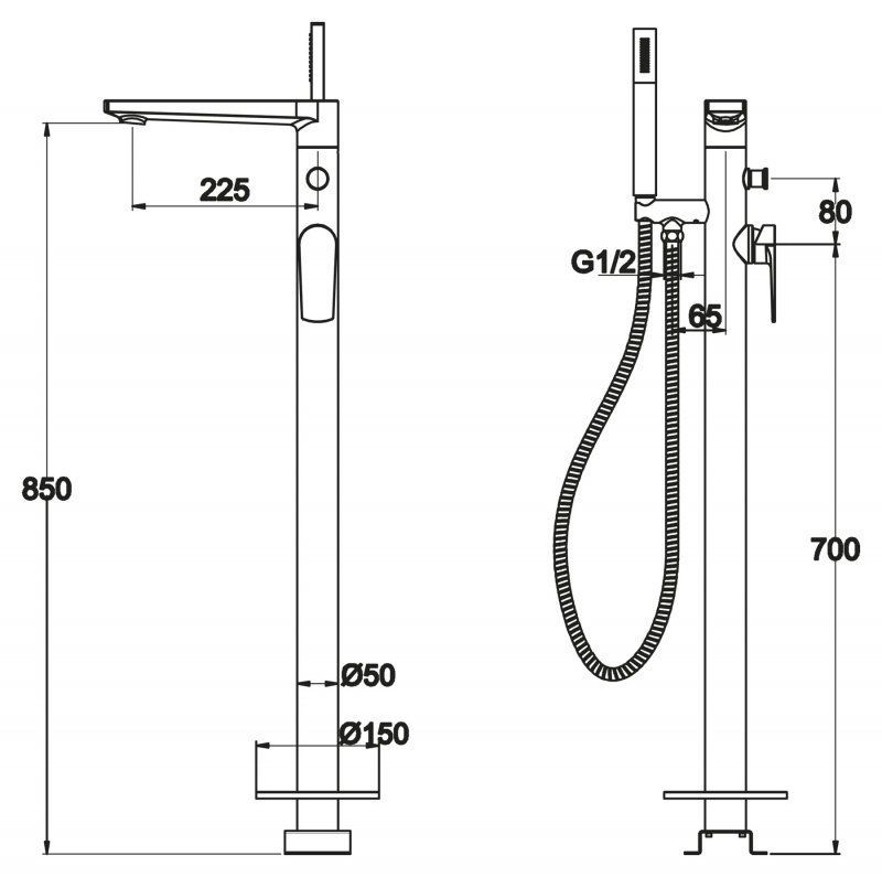 Напольный смеситель BelBagno CARIN CAR-FMT-CRM