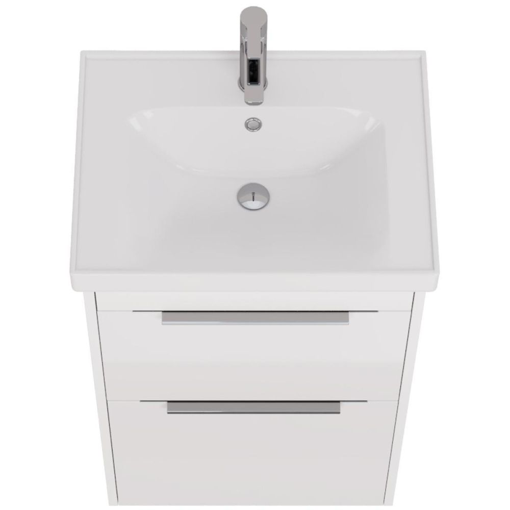 Тумба с раковиной подвесная/напольная Dreja Prime 60 см, белый, артикул 99-9300-com