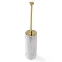 3SC APUANA 2.0 Ершик туалетный напольный d11xh65 см, цвет мрамор White Statuario/Ottone Satinato Opaco Matt 3SC APUANA 2.0 Ершик туалетный напольный d11xh65 см, цвет мрамор White Statuario/Ottone Satinato Opaco Matt