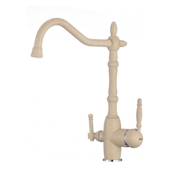 Смеситель для кухни с подключением к фильтру Savol S-L1803Y, бежевый