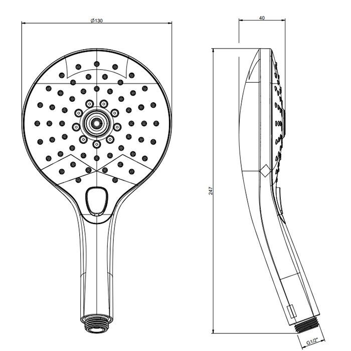 GESSI Ручной душ, 3 режима, цвет Black XL