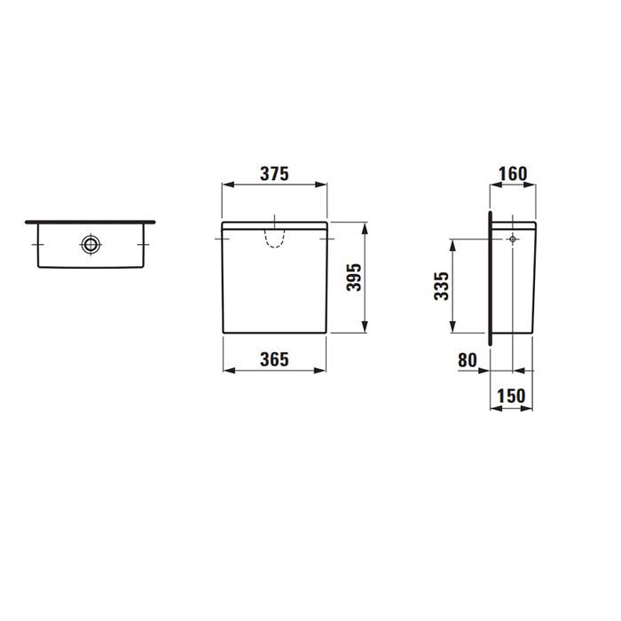 LAUFEN (Val*) Бачок 5/3 л, подвод воды сверху сбоку (справа/слева)
