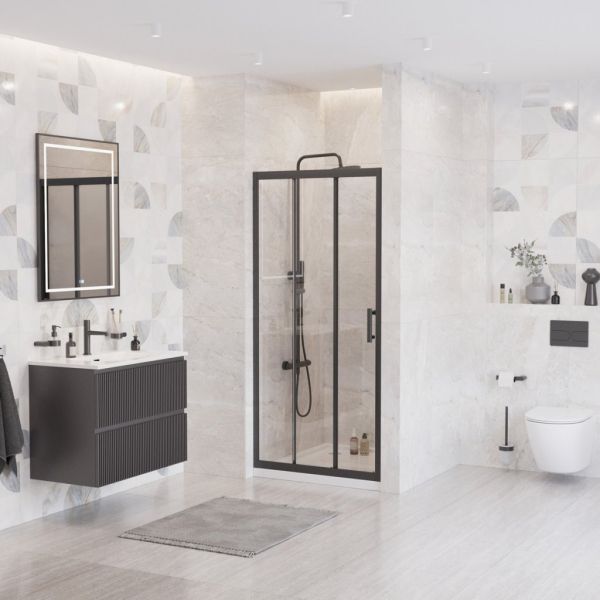 UNO-195-BF-3-100-C-NERO Душевая дверь