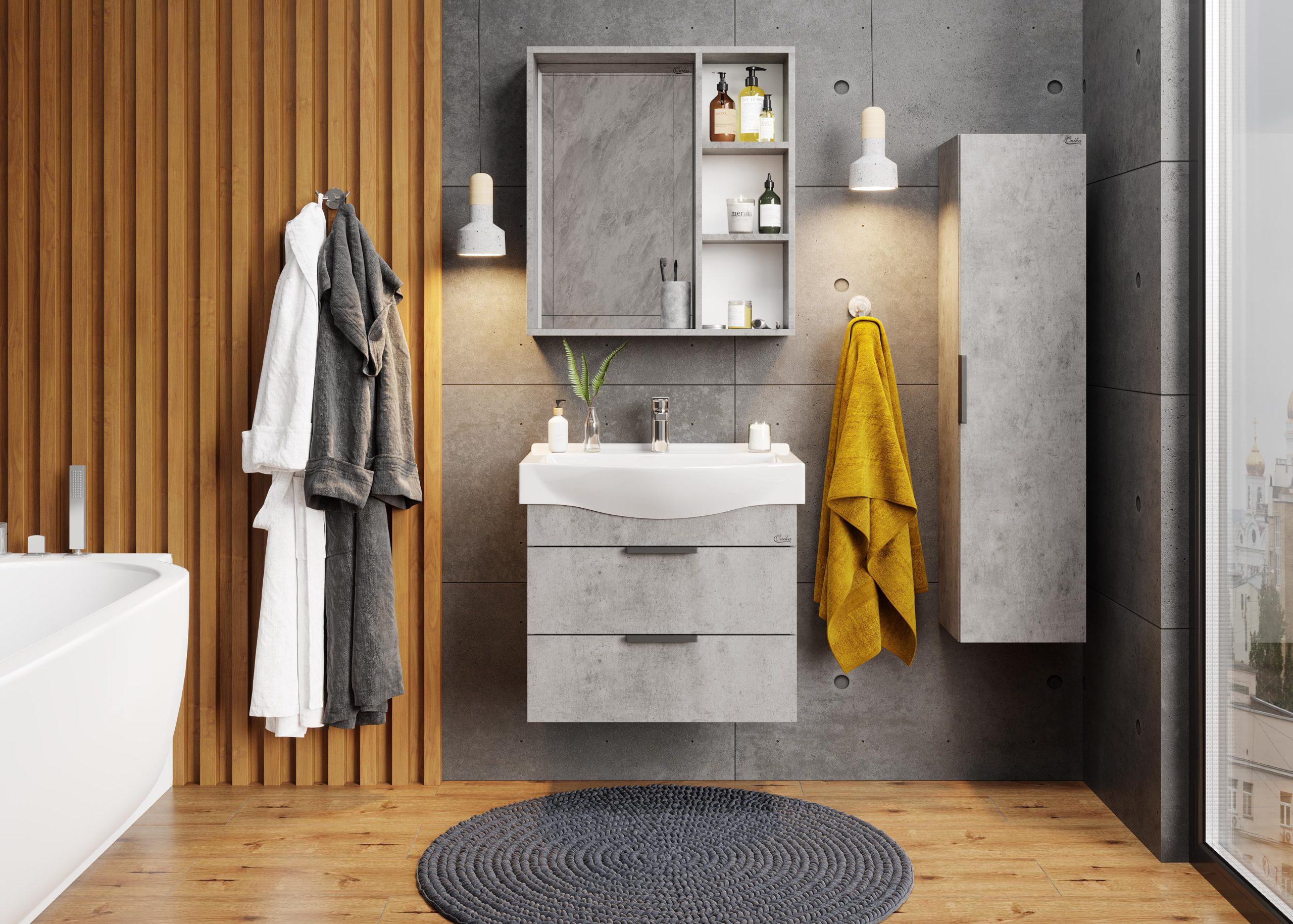 Пенал Onika Девис 30 подвесной, бетон чикаго, универсальный