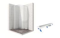 Душевой уголок Ambassador Kingston 14011105-ST13, полукруглый, линейный трап, 100х100