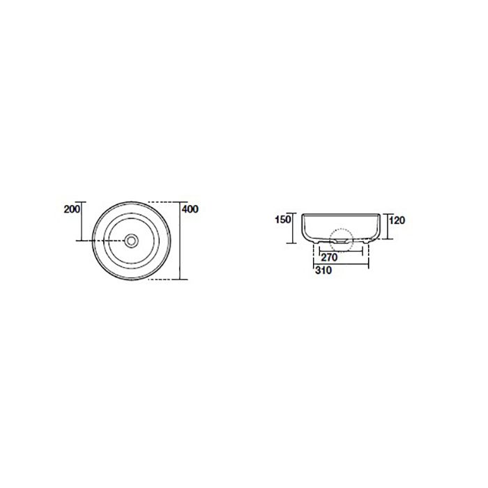 Kerasan Nolita Раковина чаша d 40 h 15см,, без отв под смеситель, цвет Borgogna matt