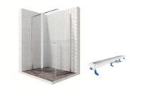 Душевой уголок Ambassador Nord 13011107-ST10, прямоугольный, линейный трап, 120х80