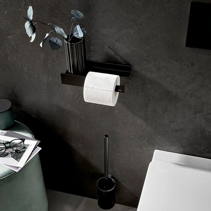 Emco Держатель бумаги Aura открыто справа, цвет черный