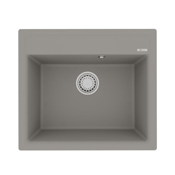Кухонная мойка Lemark HANKA 570 врезная прямоугольная из кварцгранита цвет: Грей (9910015)