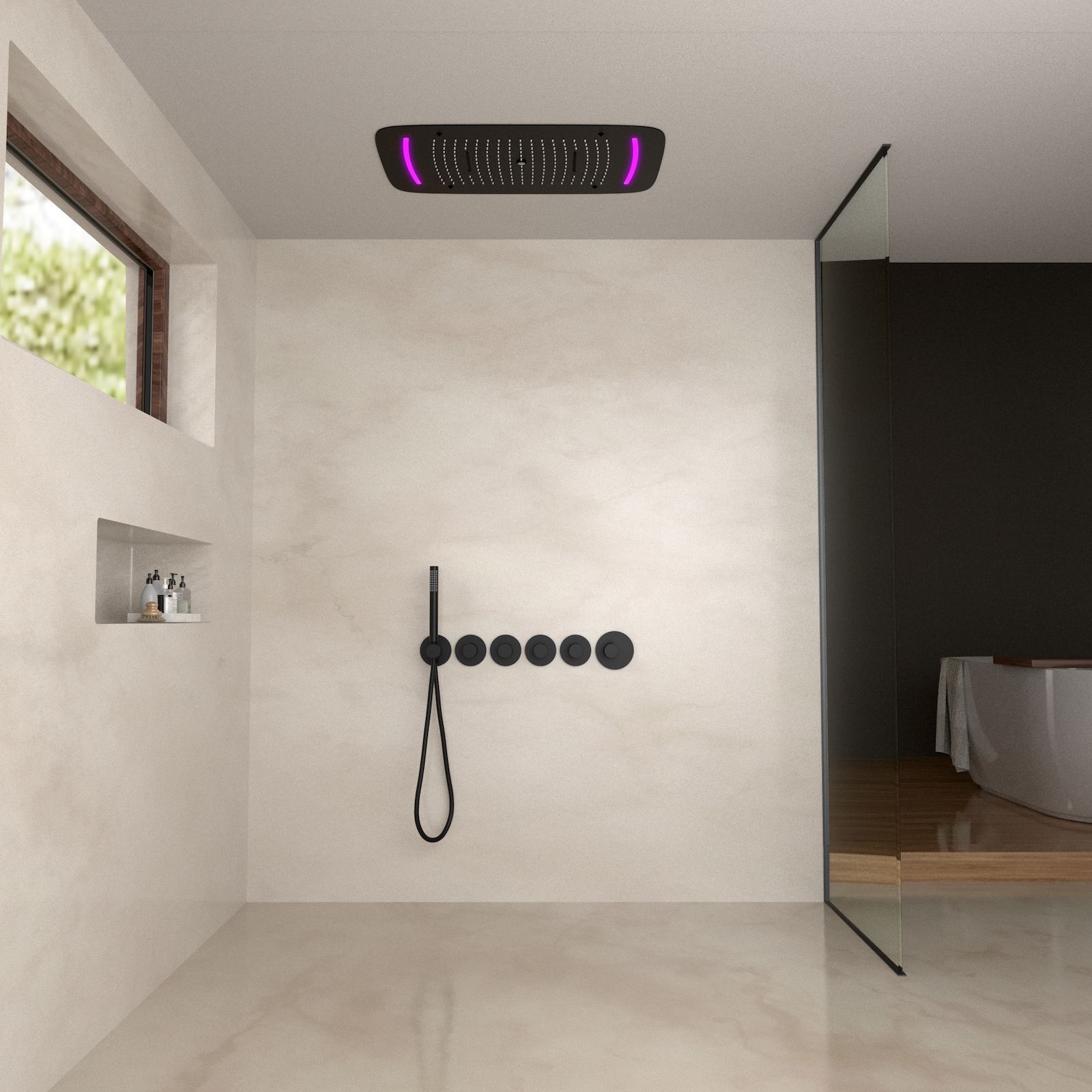 Душевая система встроенная с термостатом Timo Saona SX-2319/03SM черный, артикул SX-2319/03SM