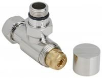 Вентиль угловой (под шестигранник) G 1/2" НР х G 3/4" НГ (Матовая ШАМПАНЬ)