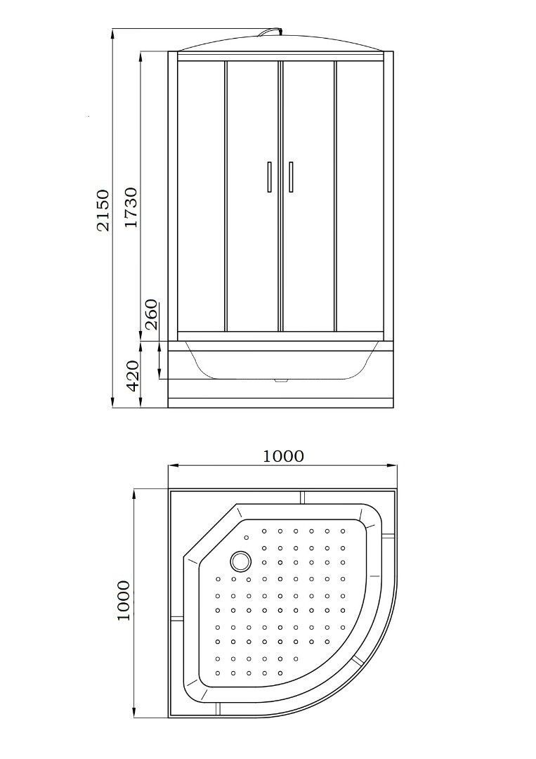 Кабина EF1021 душевая PARLY Кабина EF1021 душевая PARLY