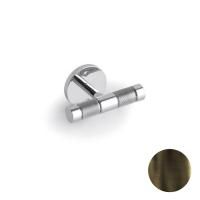 Крючок, Bertocci, Officina 01, двойной, ширина, мм-88, глубина, мм-57, высота, мм-50, тип установки-настенный, материал-латунь, цвет-Industrial Bronze