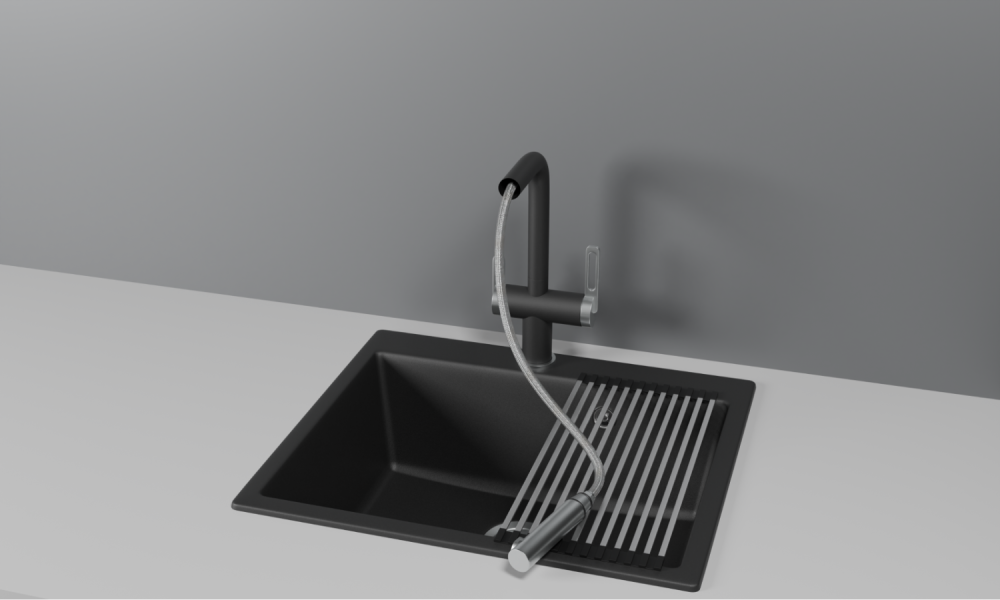 Смеситель для кухни GRANULA с выдвижным изливом и подключением к фильтру (8170, ТУРМАЛИН), артикул 8170, ТУРМАЛИН