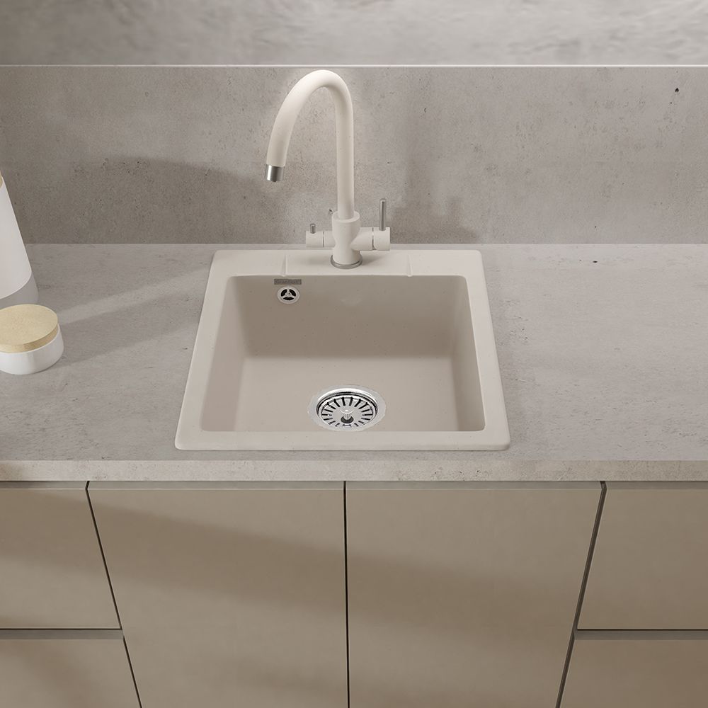 Смеситель для кухни с подключением фильтра GranFest Z-5420, белый