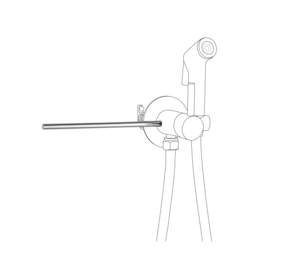 AQG, полотенцедержатель для гигиенического душа, цвет хром