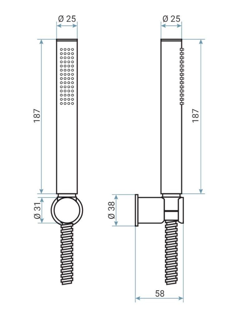 Emmevi, набор ручного душа 167: круглая лейка, шланг 150 см и держатель лейки (все детали из латуни), цвет бронза, артикул 167/BR