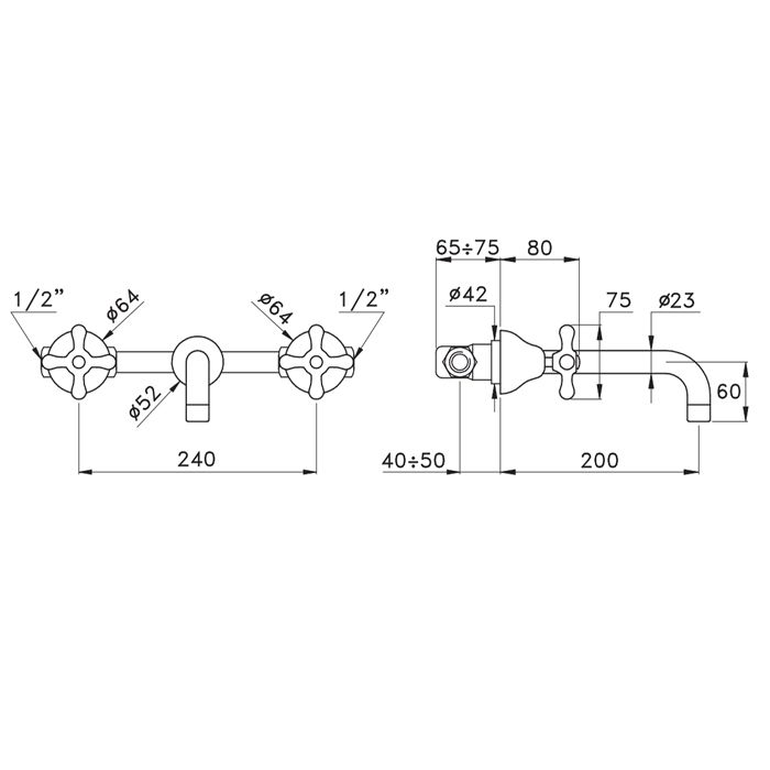 Stella Roma Встраиваемый смеситель для раковины 3861, цвет: хром