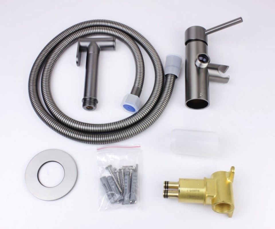 Гигиенический душ со смесителем Bronze de Luxe LIBERTY 701GG, графит, артикул 701GG