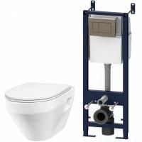 Комплект унитаза с инсталляцией AM.PM Spirit IS3701738 с сиденьем Микролифт и клавишей смыва Хром Комплект унитаза с инсталляцией AM.PM Spirit IS3701738 с сиденьем Микролифт и клавишей смыва Хром