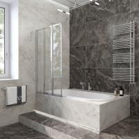 Шторка на ванну Veconi Palau PL-73R, 1200x1500, хром, стекло прозрачное