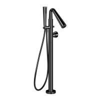 GESSI CONO Смеситель для ванны напольный, с ручным душем и шлангом 1500 мм., внешняя часть, цвет Black Metal PVD
