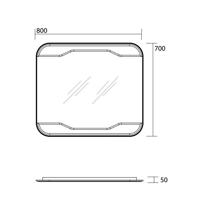 Kerasan Waldorf Зеркало без светильника  80х70см, с выключателем