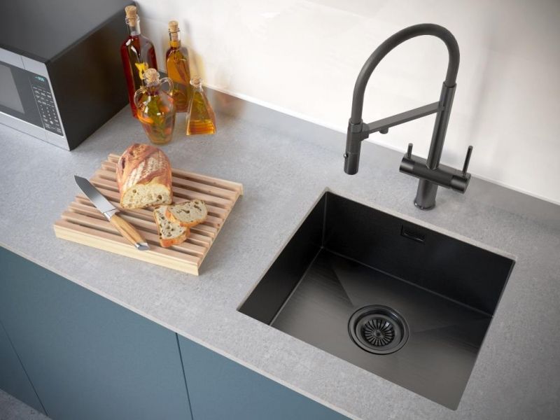 Кухонная мойка Paulmark Weser 48 PM804844-GM Вороненая сталь