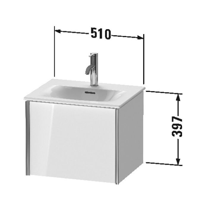 Duravit Viu Раковина подвесная с переливом, выпуск с керам покрытием, 1 отв под смес, 53х43см, цвет белый, артикул 2344530000