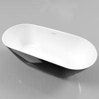 Ванна WHITECROSS Coral X 170x77 (черный/белый глянец) иск. камень