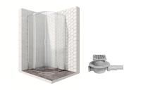 Душевой уголок Ambassador Kingston 14011104-MA1, полукруглый, точечный трап, 90х90