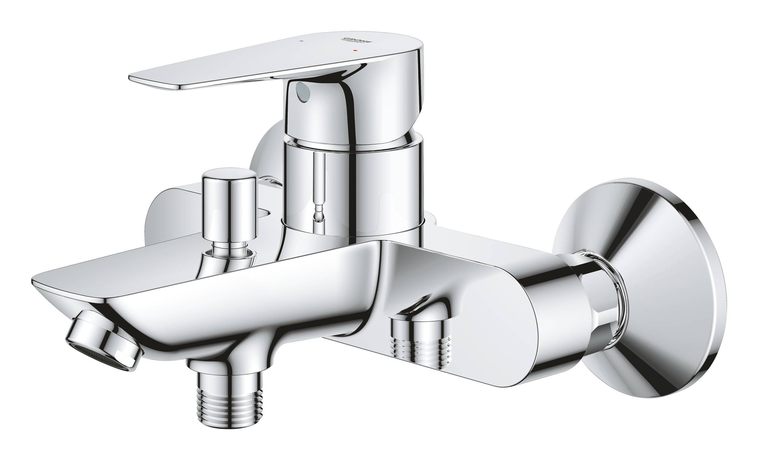 Смеситель для ванны с душем  GROHE BAU EDGE 23604001 (хром, L-16,8), шт Смеситель для ванны с душем  GROHE BAU EDGE 23604001 (хром, L-16,8), шт