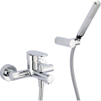 CISAL LineaViva Смеситель настенный для ванны/душа с ручной лейкой,держателем и шлангом, цвет хром