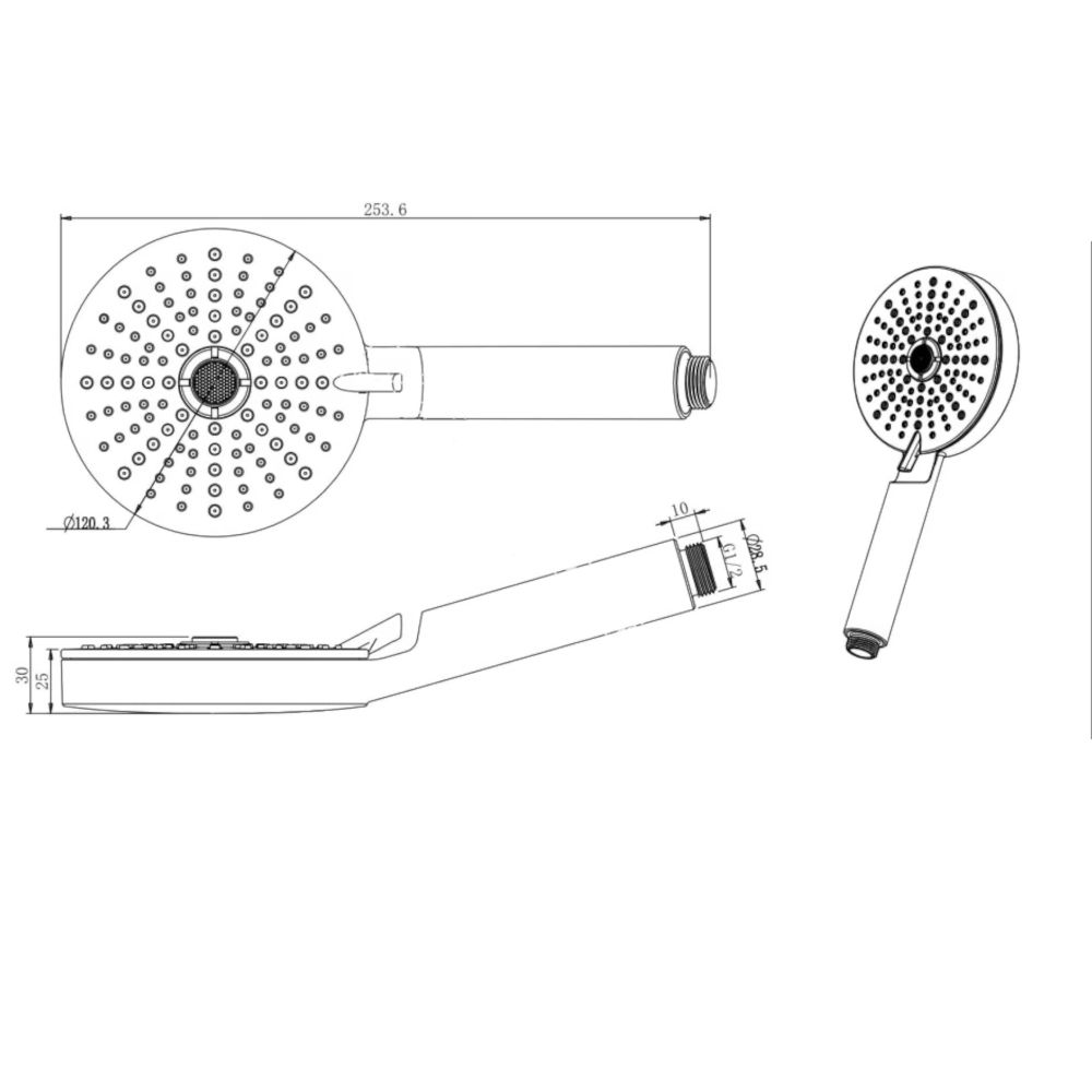 Душевая лейка Savol SK-SP08, черный матовый