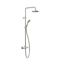 Gessi Emporio Emporio shower Настенный смеситель-термостат, душевая головка, переключатель, штанга, шланг, душ, цвет: Finox Brushed Nickel