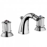 Bongio Impero Смеситель для биде на 3 отв., цвет хром/Blue and Red Swarovski