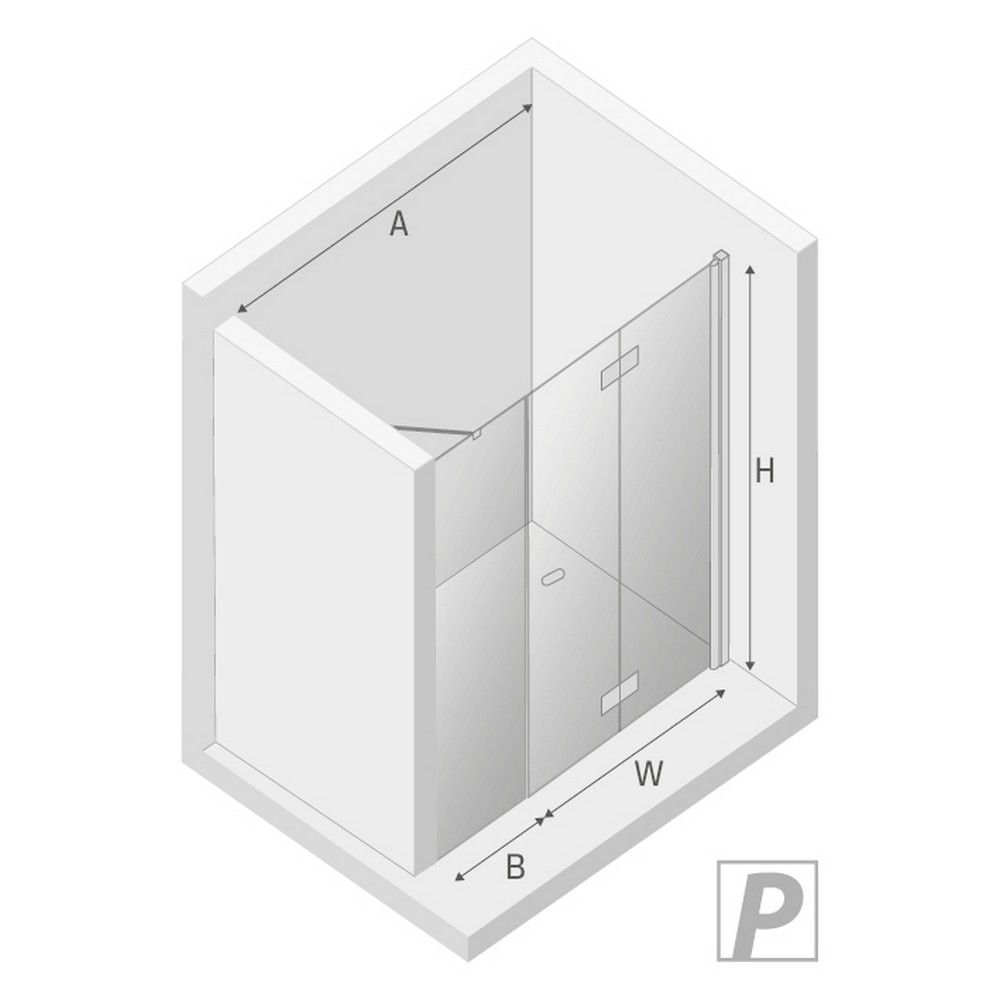 Дверь в нишу NEW TRENDY NEW SOLEO PLUS R 110x195 D-0152A/D-0094B (хром)
