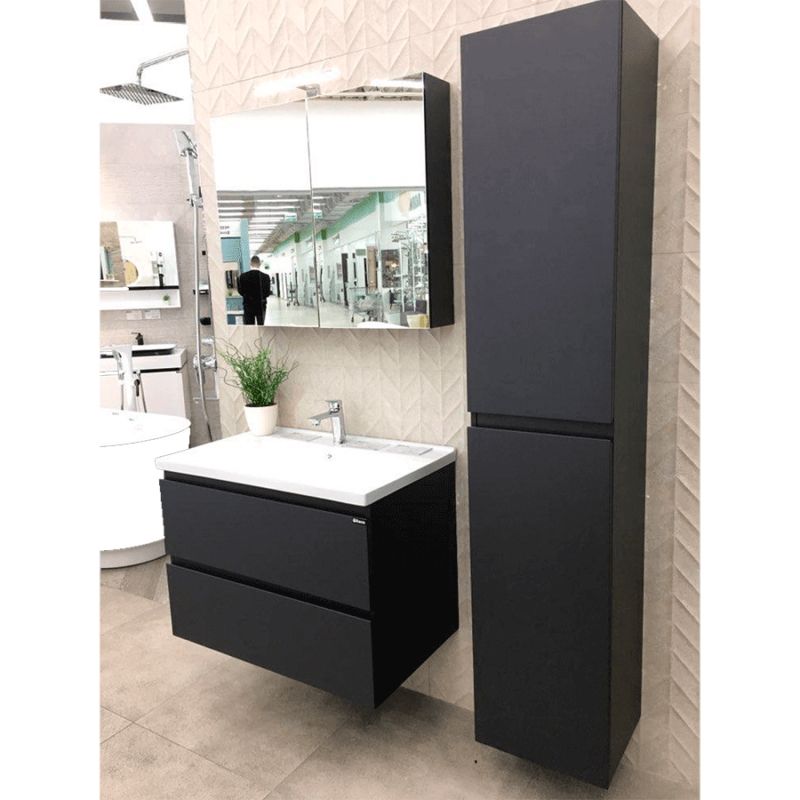 Зеркальный шкаф Orans 80 BC-4023-800 с подсветкой Бархатистый черный